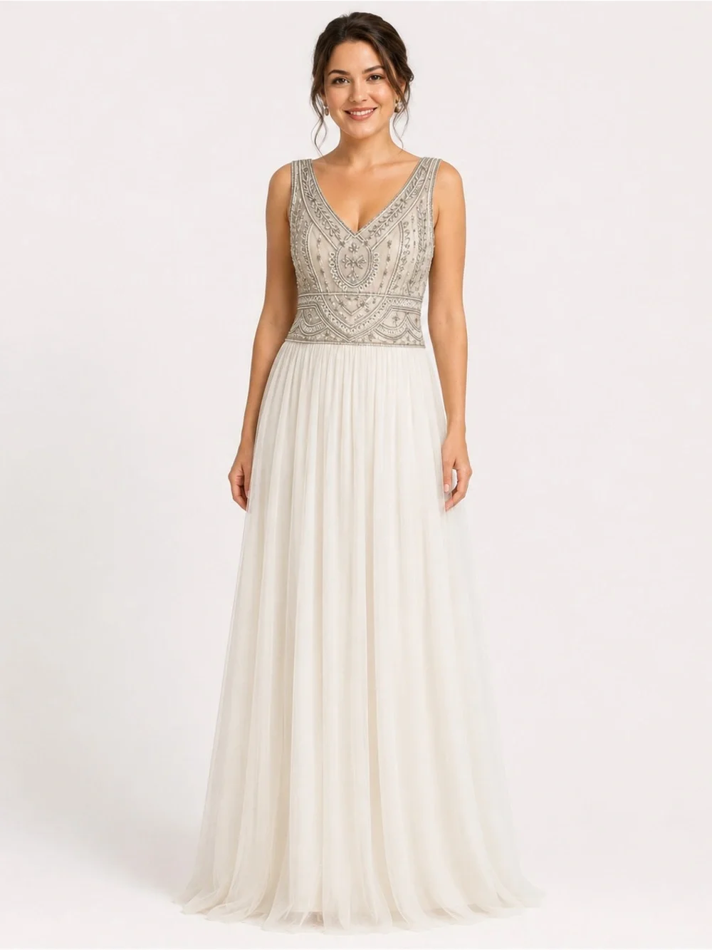 Mrsreap2017 BHLDN Iris Sterling Beaded Wedding Gown Ivory Maxi Dress 18 Mrsreap2